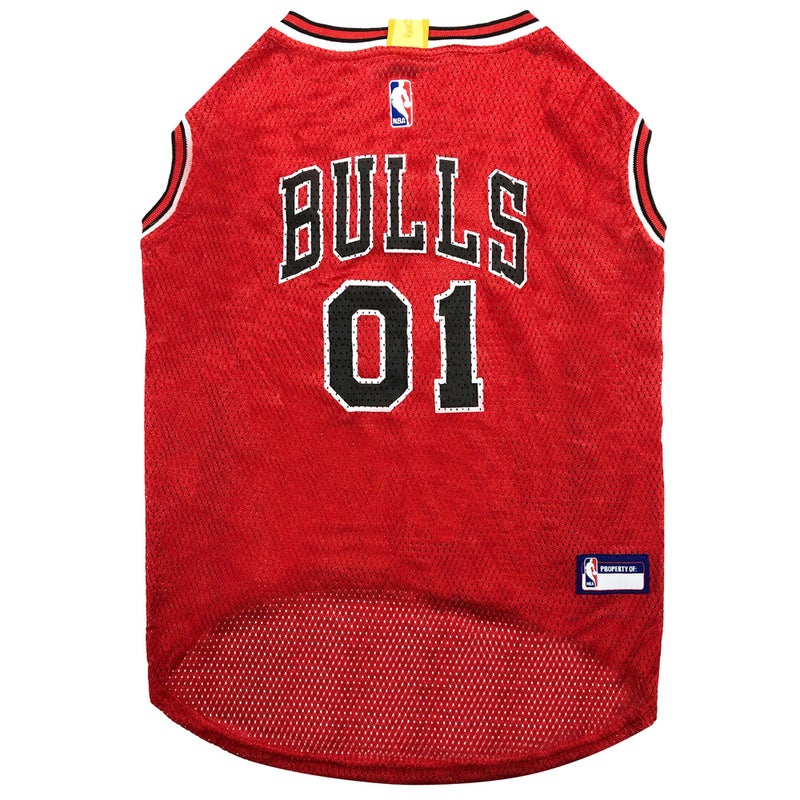 Pets First NBA CHICAGO BULLS DOG Jersey, Medium - Tank Top Basketball Pet Jersey - Image 1